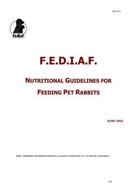 FEDIAF Nutritional Guidelines For Feeding Pet Rabbits | UK Pet Food